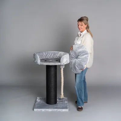 Krabpaal Grote Katten 120 cm – RHR Quality Chartreux Blackline Lichtgrijs