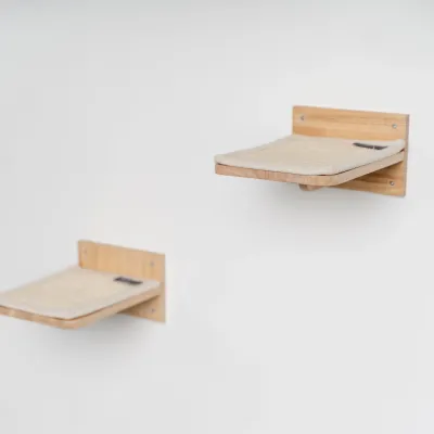 Wandmeubel Klimmuur Kat - Muur Plateaus Set 3 – RHR Quality WALLPLATE Crème