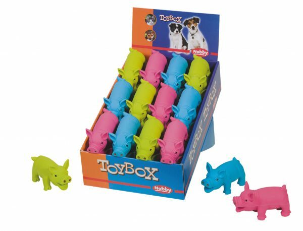 DIS24 Speelgoed hond latex flashy varken Ass.11cm