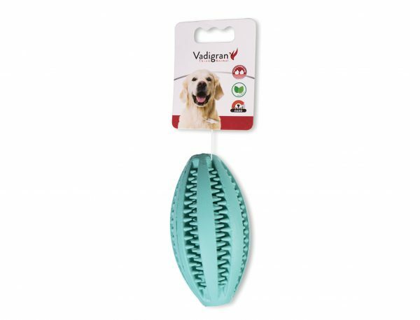 Speelgoed hond rubber Dental fun rugby munt 11cm