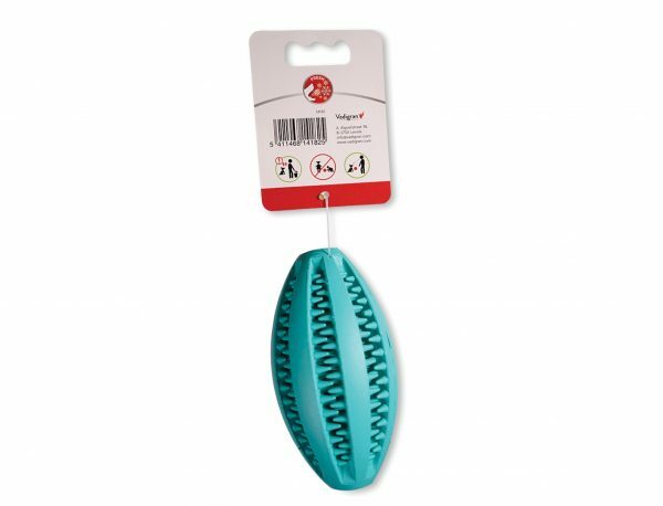 Speelgoed hond rubber Dental fun rugby munt 11cm