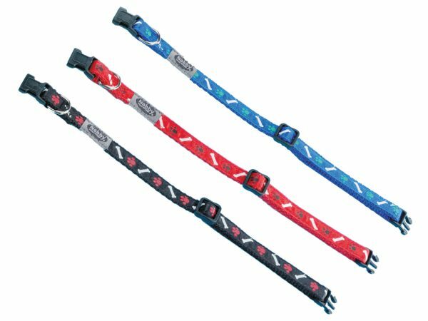 Halsband hond nylon Poot & Been blauw 10mmx20-35cm