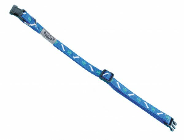 Halsband hond nylon Poot & Been blauw 10mmx20-35cm