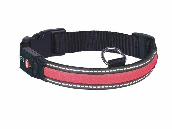 LED Halsband Flash Mesh rood L 45-63cmx25mm USB