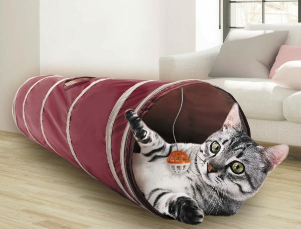 Tunnel kat nylon ritsel bordeaux 100cm