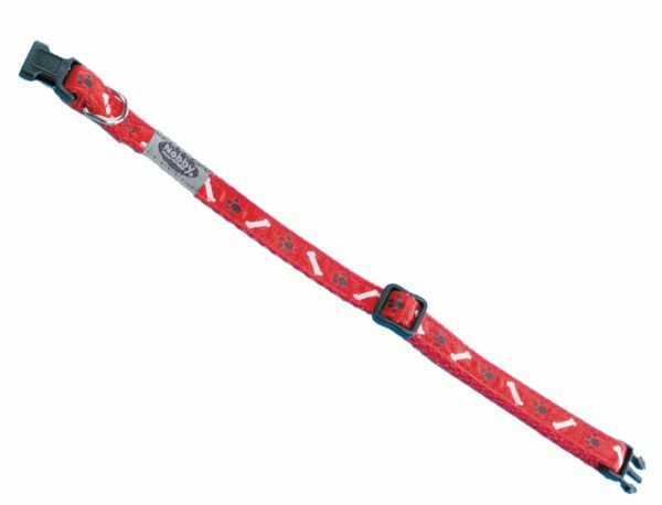 Halsband hond nylon Poot & Been rood 10mmx13-20cm