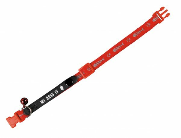 Halsband kat My Boss rood 10 mm x 20-30 cm
