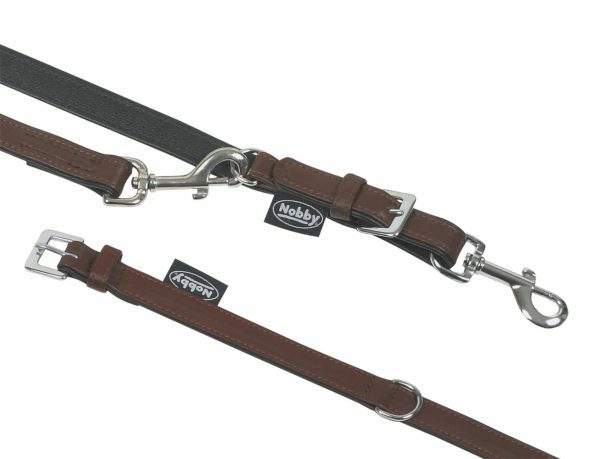 Halsband hond nappaleder bruin 27cmx13mm