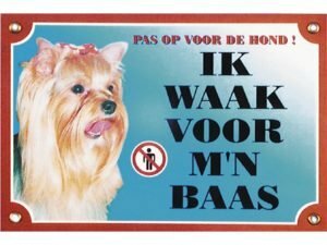 Waakbord gelamineerd Yorkshire Terrier blauw NL