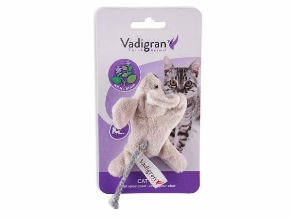 Speelgoed kat pluche muis grijs 13,5cm