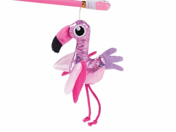 Speelgoed kat hengel flamingo 40cm