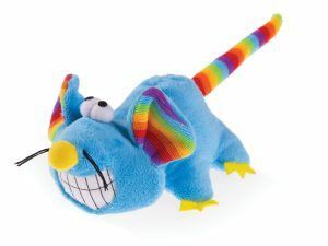 Speelgoed kat pluche muis blauw 14cm