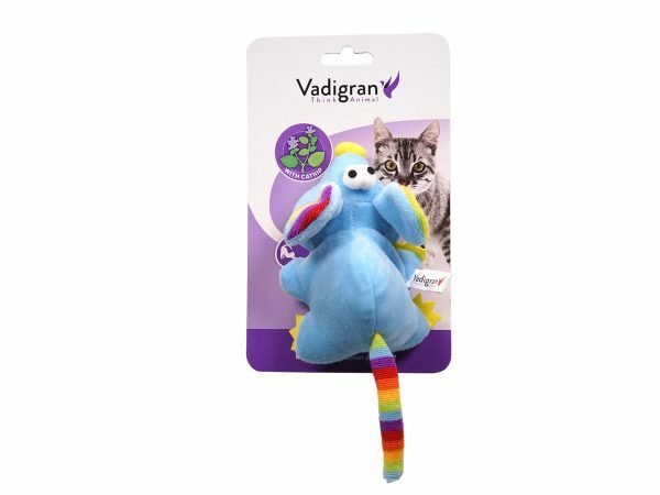 Speelgoed kat pluche muis blauw 14cm