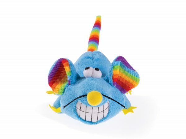 Speelgoed kat pluche muis blauw 14cm