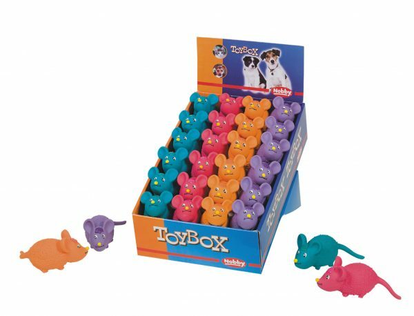 DIS24 Speelgoed hond latex muis Ass. 13,4cm