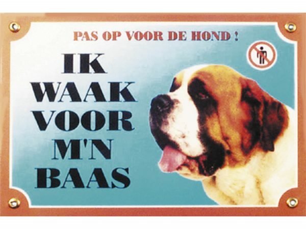 Waakbord gelamineerd Sint-Bernard blauw NL