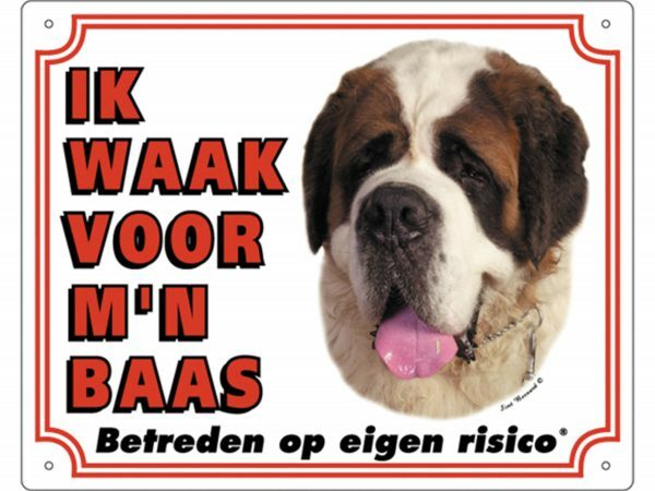 Waakbord PVc Sint-Bernard wit NL