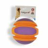 Speelgoed hond TPR bal oranje-paars 14cm