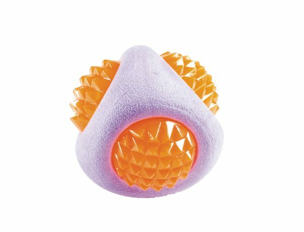 Speelgoed hond TPR diamant oranje-paars 8cm