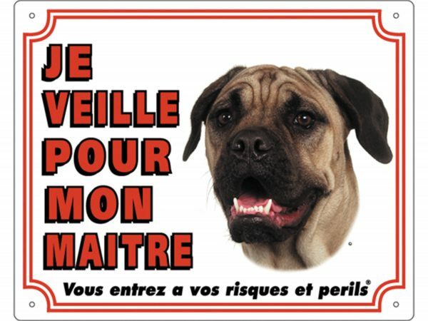 Waakbord PVc Bullmastiff wit FR