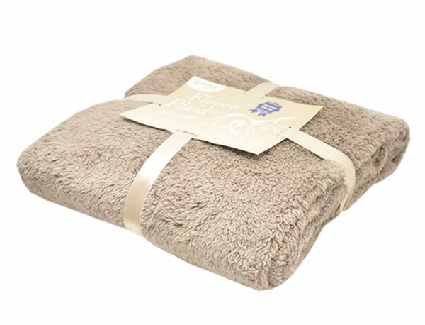 Deken fleece Long Pile beige 130x170cm