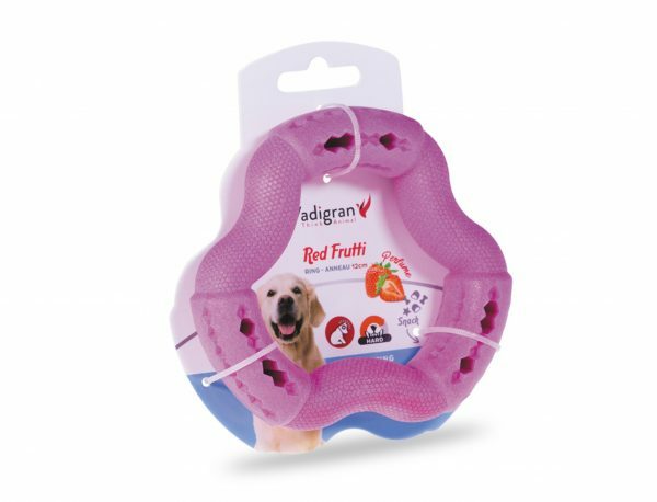 Speelgoed hond TPR ring Red Frutti 12cm