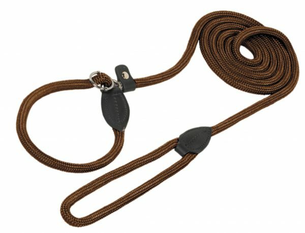 Leiband nylon rond bruin 9mmx120cm
