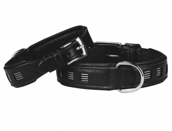 Halsband Puno Leder zwart 35 cm x 30 mm