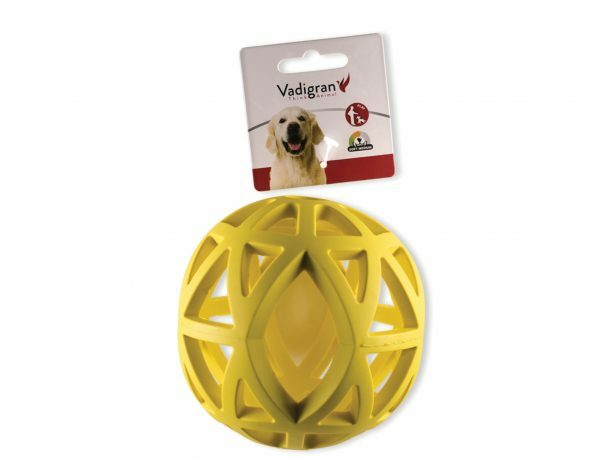 Speelgoed hond rubber holle bal geel Ø12,5cm