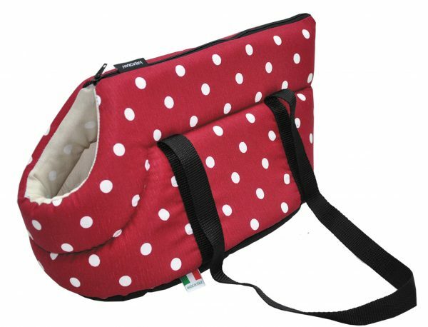 Draagtas mousse Dots bordeaux/beige 35cm