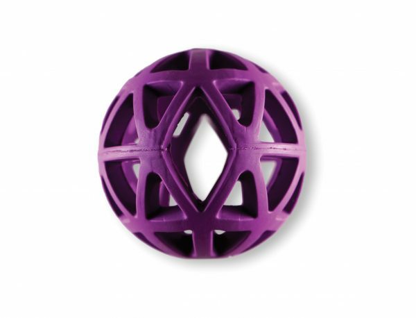 Speelgoed hond rubber holle bal paars Ø9cm