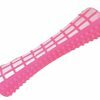 Speelgoed hond vinyl pieper cilinder roze 20cm