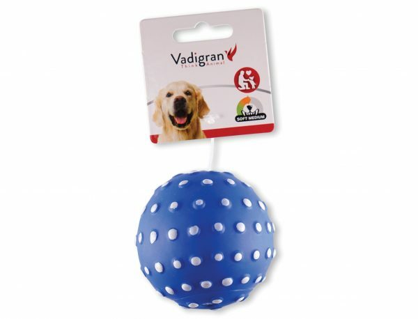 Speelgoed hond vinyl pieper bal blauw 8,5cm