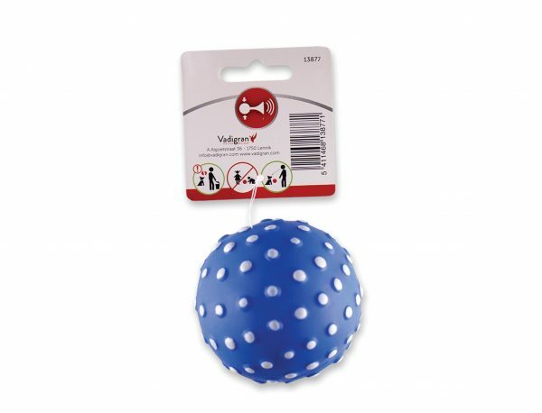 Speelgoed hond vinyl pieper bal blauw 8,5cm