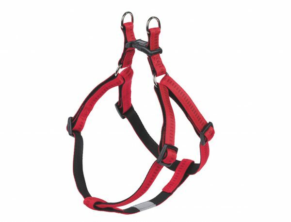 Harnas hond nylon Soft Grip rood 10mmx30-40cm