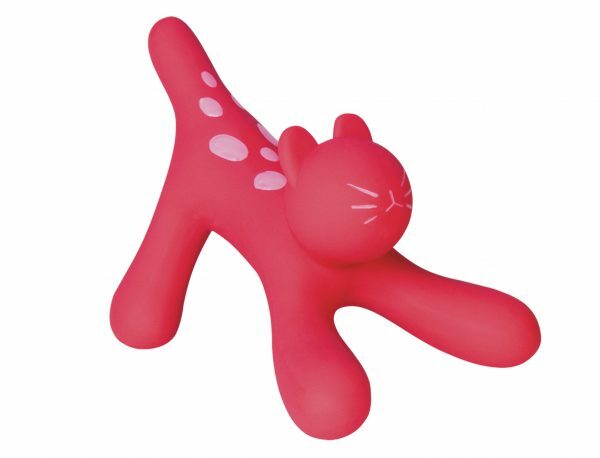 Speelgoed hond latex Running kat rood 22cm