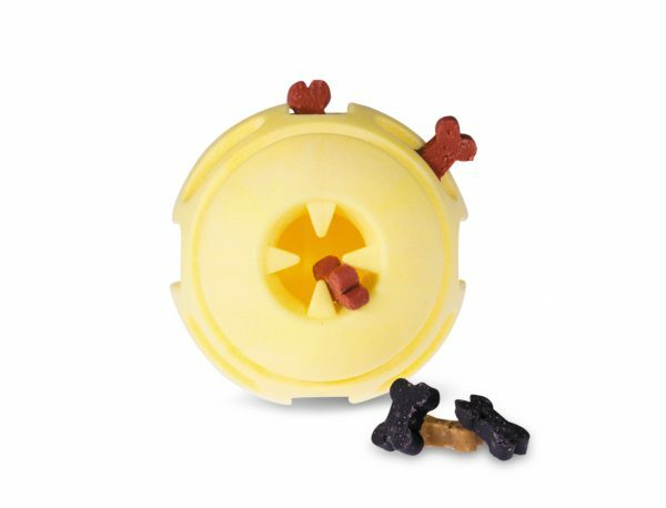 Speelgoed hond TPR bal Yellow Vanilla 8cm