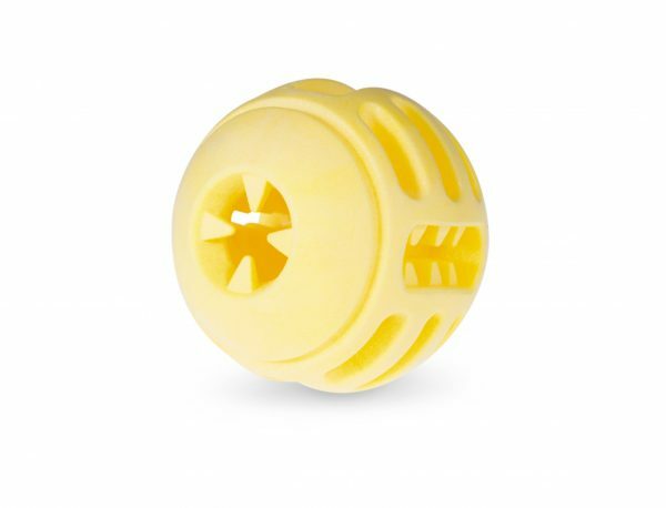 Speelgoed hond TPR bal Yellow Vanilla 8cm