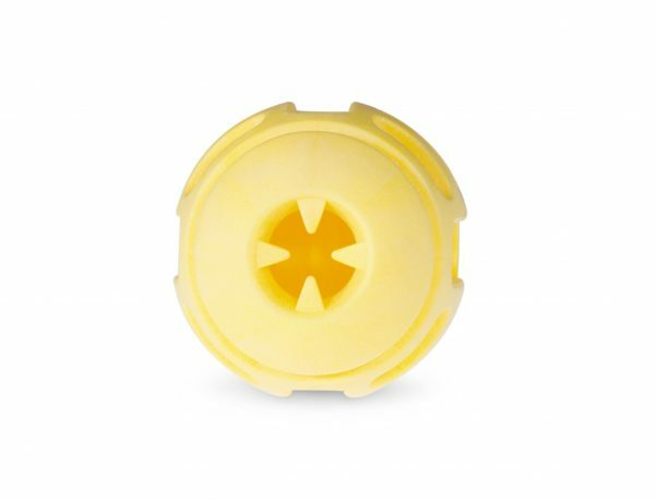 Speelgoed hond TPR bal Yellow Vanilla 8cm