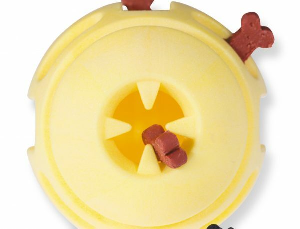 Speelgoed hond TPR bal Yellow Vanilla 8cm