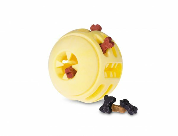 Speelgoed hond TPR bal Yellow Vanilla 8cm