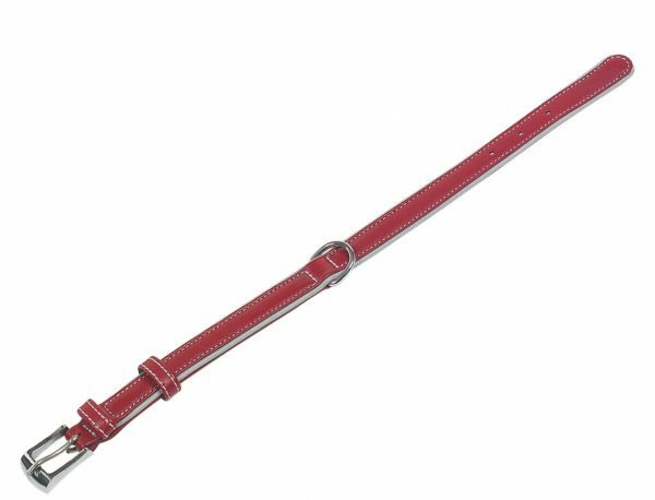 Halsband hond nappaleder Reflect rood 70cmx35mm