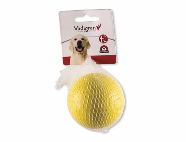 Speelgoed hond rubber bal geel Ø7cm