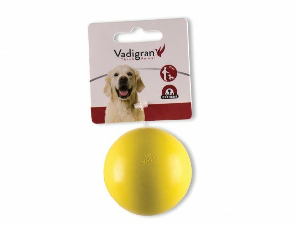 Speelgoed hond rubber bal geel Ø6cm