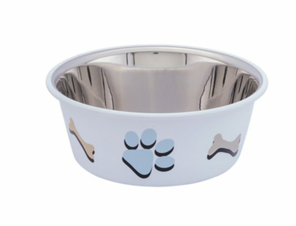 Eetbak inox antislip Cutie Paws wit 11,5cm 0,40L