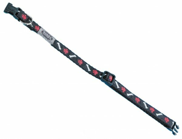 Halsband hond nylon Poot & Been zwart 10mmx20-35cm