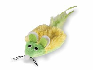 Speelgoed kat pluche platte muis geel 10cm