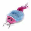 Speelgoed kat pluche platte muis blauw 10cm