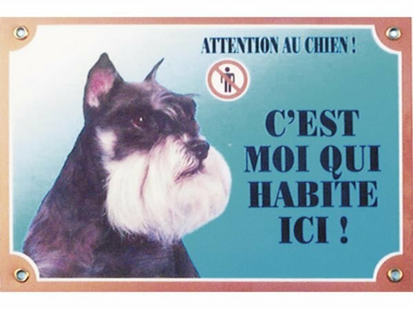 Waakbord gelamineerd Schnauzer blauw FR