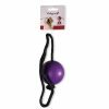 Speelgoed hond rubber bal met touw paars Ø7cm